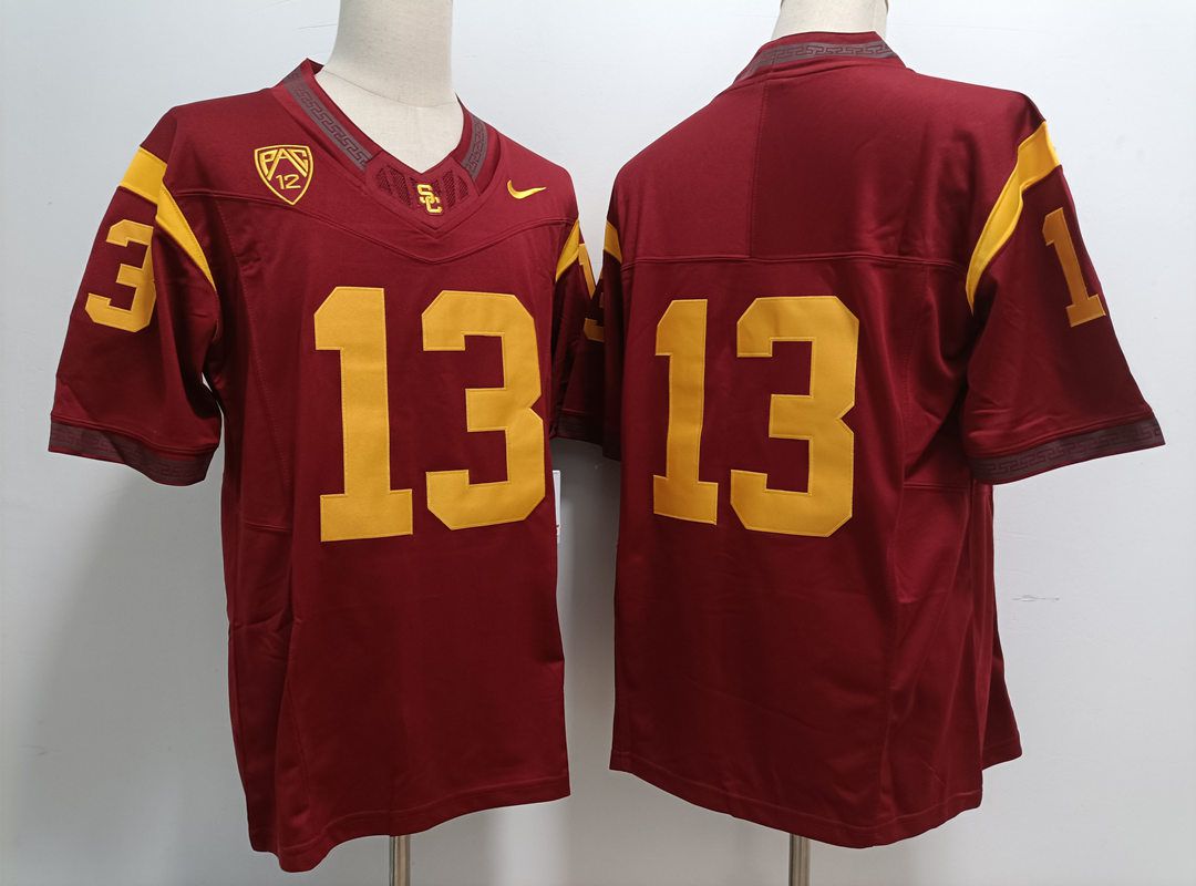 Men USC Trojans #13 No Name Red Nike 2025 NCAA Jersey->ncaa teams->NCAA Jersey